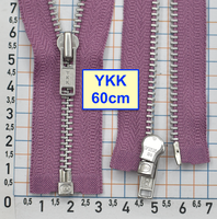 Блискавка 60см метал алюм №3 YKK Японія  малиново гліцинов (631)