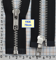 Блискавка 70см метал алюм № 5 YKK Японія чорний (1)