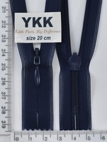 Блискавка спіраль №2 YKK Японія потайна нейлон 20см (067) синій