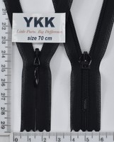 Блискавка спіраль №2 YKK Японія потайна нейлон 70см  чорний (1)