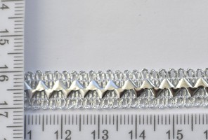 Тесьма парча шир 10мм №8327 срібло