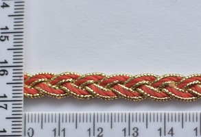 Тесьма парча шир 8мм №8393 червоне золото