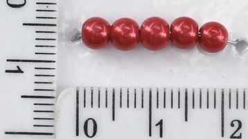 Бусина скло-перли Ф = 4 мм на волосіні черв