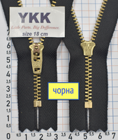 Блискавка джинсова №4 YKK Японія 18см YGRC-39-GSN8-G2-PJR12 чорна