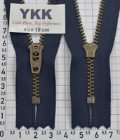 Блискавка метал № 4.5 джинсова антик YKK Японія 18см №058 т синя