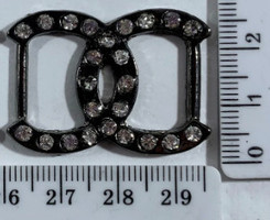 Пряжка перетяжка під тасьму шир 1,5 см черн уп = 6 шт