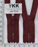 Блискавка спіраль №3 YKK Японія 18см (527) т вишневий