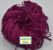 Шнур бавовна плоский шир 6мм фуксія