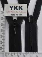 Блискавка спіраль №2 YKK Японія потайна нейлон 35см чорна (580)