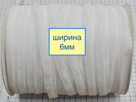 Тасьма велюр шир 6мм  білий (2)