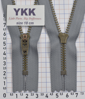 Блискавка метал № 4.5 джинсова антик YKK Японія 18см № 243