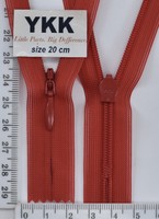 Блискавка спіраль №2 YKK Японія потайна нейлон 20см (820) черв