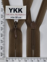 Блискавка спіраль №2 YKK Японія потайна нейлон 50см (161) коричн