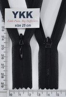 Блискавка спіраль № 2 YKK Японія потайна нейлон 25см № 580 чорна