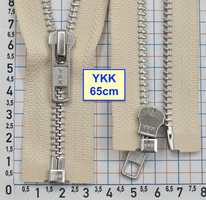 Блискавка 65см метал алюм № 5 YKK Японія  блідо бежев коричн (661)