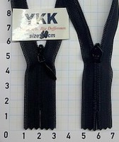 Блискавка 10см №2 YKK Японія потайна нейлон CHC-26-DA-E-BP12 чорна 