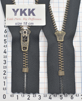 Блискавка метал № 4.5 джинсова антик YKK Японія 18см № 156 чорно-т сіра