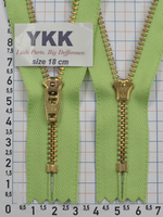 Блискавка метал джинсова №4 YKK Японія 18см салат (874)