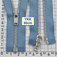 Блискавка 60см метал алюм №3 YKK Японія  світло волошков джинсов (863)