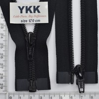 Блискавка спіраль № 5 YKK Японія разьемна 120 см № 580 чорна