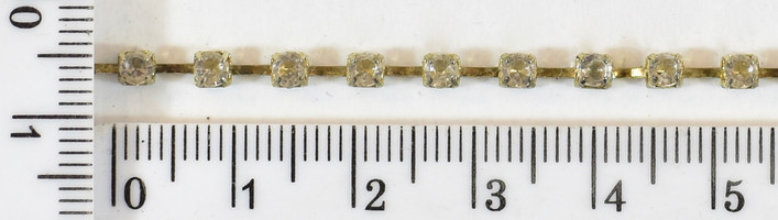 Стрази пластик (ss12 = 3 мм) на жёлезной стрічці Crystal уп = 9.2м