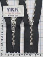 Блискавка джинсова № 4.5 сер звено YKK Японія 18см YGRC-39-GSN8-G5-PJR12 чорна