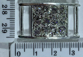 Пряжка перетяжка під тасьму шир 1,5 см сер уп = 6 шт