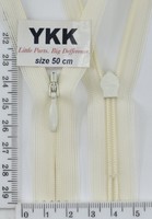 Блискавка спіраль №2 YKK Японія потайна нейлон 50см (121) молоко