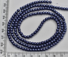 Бусина скло перли Ф 4 мм на волосіні  синя