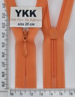 Блискавка спіраль №2 YKK Японія потайна нейлон 20см (849) нас помаранч