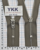 Блискавка метал джинсова № 4.5 срібло YKK Японія 18см № 564