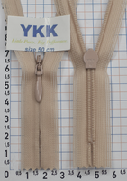 Блискавка спіраль №2 YKK Японія потайна нейлон 50см № 098 беж-кава