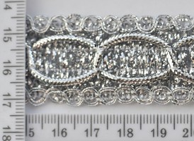 Тесьма парча шир 30мм №8318 срібло,7м