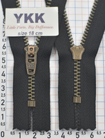 Блискавка метал № 4.5 джинсова антик YKK Японія 18см № 580 чорна