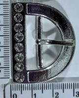 Пряжка страза №7127 щір 2,5 см срібло