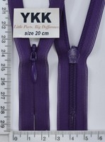 Блискавка спіраль №2 YKK Японія потайна нейлон 20см (865) т фіолет