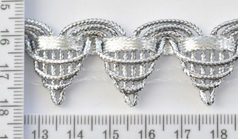 Тесьма парча шир 25мм №9310 срібло