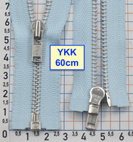 Блискавка 60см метал алюм №3 YKK Японія  св небесн блакитн (1004)