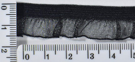 Гумка рюшь шир 1,5 см чорна