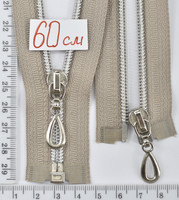 Блискавка спіральна №5 разьемний срібло бігунок 60см