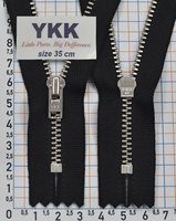 Блискавка 35см метал №3 YKK Японія  чорний (1)