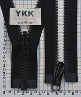 Блискавка 65см трактор двосторонній №5 YKK Японія VSOR-56-DU-E-P14N чорна