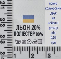 Складник пришивний 2см на 3см для одягу ЛЬОН 20% ПОЛІЕСТЕР 80%