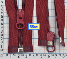 Блискавка 55см спіральна №7 разьемна бордова
