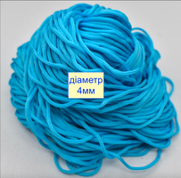 Шнур ф 4мм в'язаний поліестер щільний світло лазуров (390)