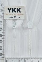 Блискавка спіраль №2 YKK Японія потайна нейлон 20см (501) біла