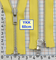 Блискавка 60см метал алюм №3 YKK Японія  жовто лимонов (437)