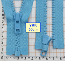 Блискавка трактор № 5 YKK Японія 50см  нас блакитно аквамаринов (402)