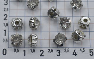 Пришивних елемент (скло) в оправі (ss34 = 7.5mm) дзеркальний