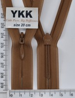 Блискавка спіраль №2 YKK Японія потайна нейлон 20см (092) св коричн